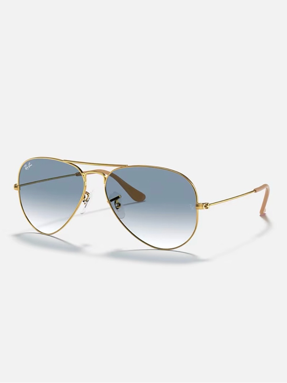 Ray-Ban Gold Frame Sunglasses with Blue Gradient Lenses